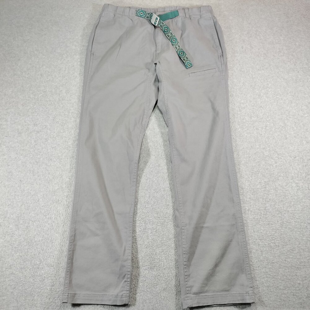 Kavu Pants Mens Medium Gray Road Pants Belted Stretch Hiking Outdoor